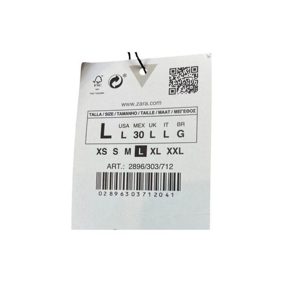 Zara Womens Sheath Dress L Cream Mini Ruched Tie Dye Linen Blend 2896/303 NWT - Picture 10 of 10